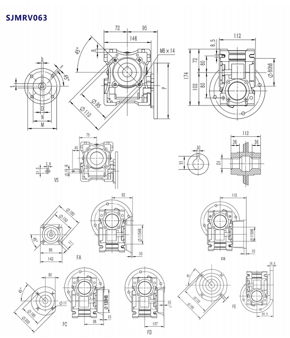 SJMRV063型号蜗轮蜗杆减速机尺寸图纸.png